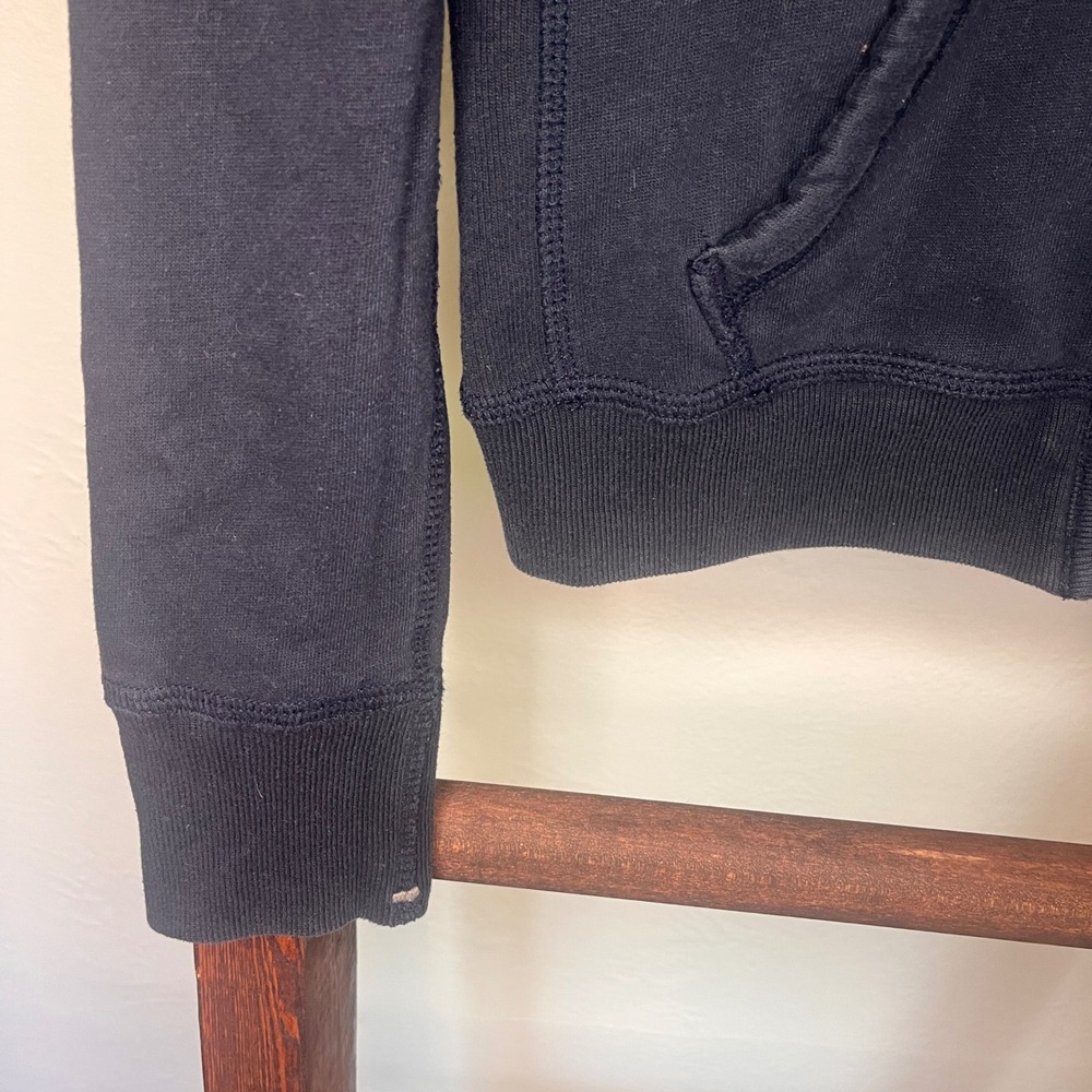 Abercrombie & Fitch Mens Navy Blue Full Zip Logo Hoodie Waffle Lined Hood Size M - Picture 9 of 14